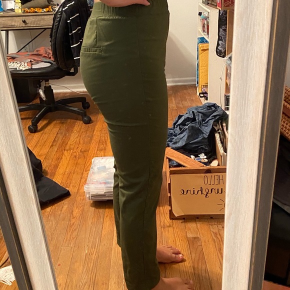 Olive Green Woven Trousers - Picture 7 of 9